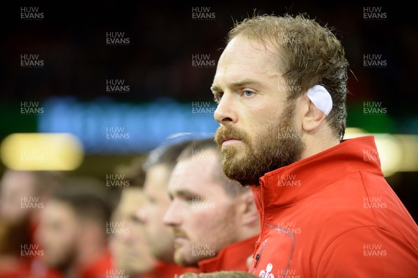 111117 - Wales v Australia - Under Armour Series 2017 - Alun Wyn Jones of Wales during the anthems