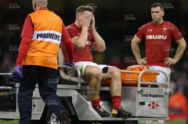 111117 - Wales v Australia - Under Armour Series 2017 - Dejected Jonathan Davies of Wales going off injured at full time