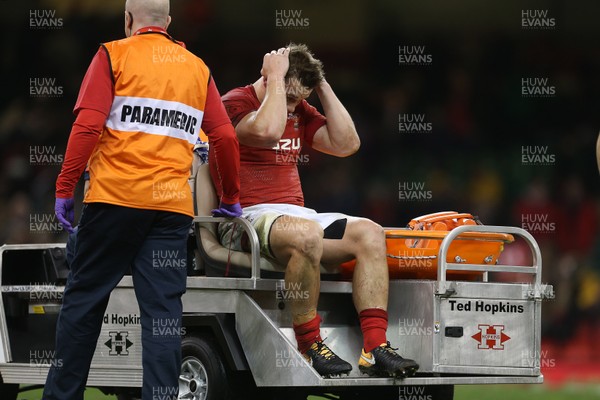 111117 - Wales v Australia - Under Armour Series 2017 - Dejected Jonathan Davies of Wales going off injured at full time