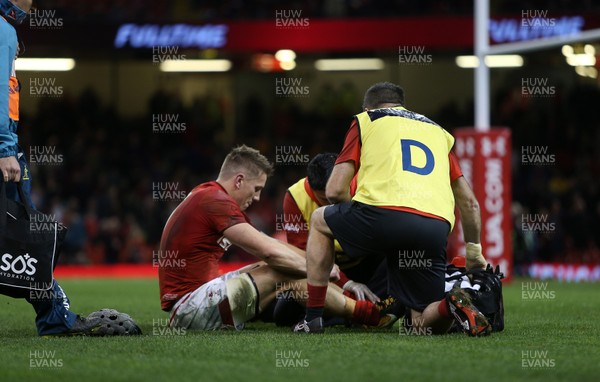 111117 - Wales v Australia - Under Armour Series 2017 - Jonathan Davies of Wales injured at full time