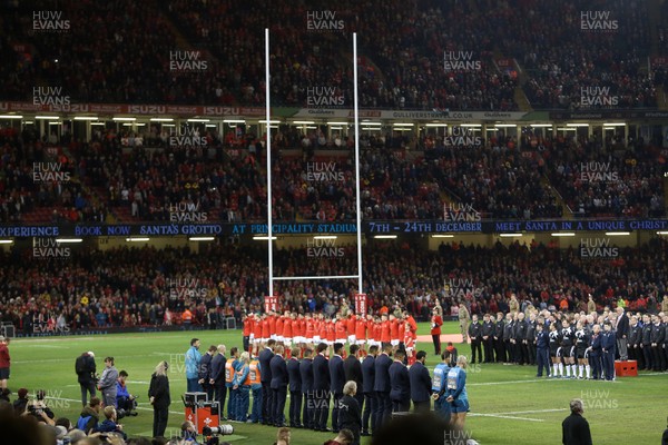 111117 - Wales v Australia - Under Armour Series 2017 - Wales and Australia line up before the game