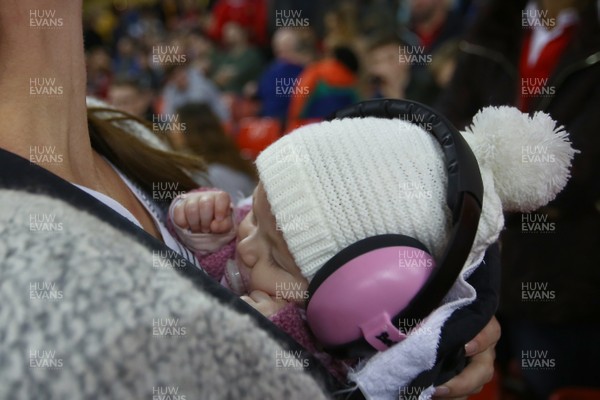 111117 Wales v Australia - Under Armour 2017 Series -  5 month old Anily Evans makes her first visit to The Principality Stadium