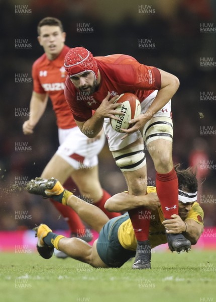 111117 - Wales v Australia, Under Armour Series 2017 - Cory Hill of Wales charges forward