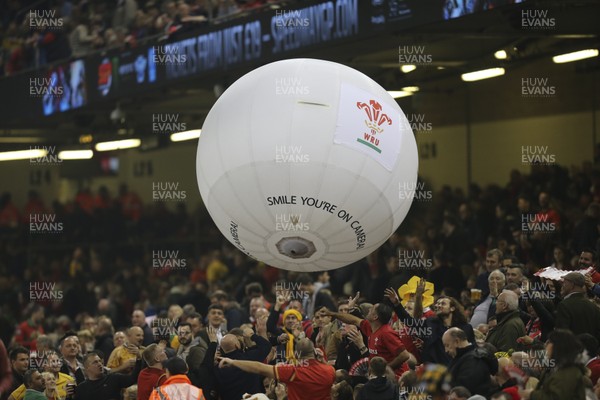 111117 - Wales v Australia, Under Armour Series 2017 - Balloon Camera in action at Principality Stadium during half time     