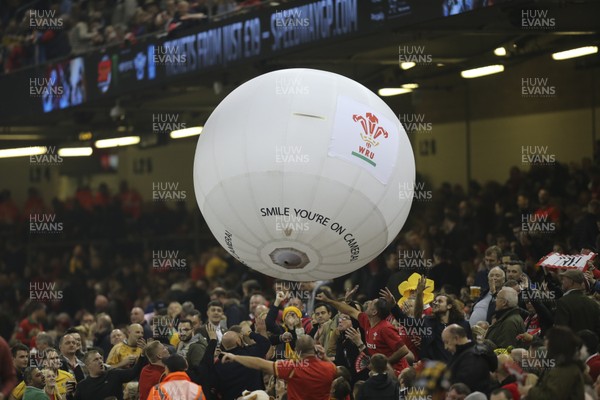 111117 - Wales v Australia, Under Armour Series 2017 - Balloon Camera in action at Principality Stadium during half time     