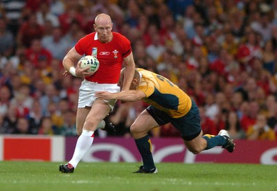 14.09.07 - Wales v Australia - Rugby World Cup 2007 -  Wales' Tom Shanklin is tackled by Stephen Moore 