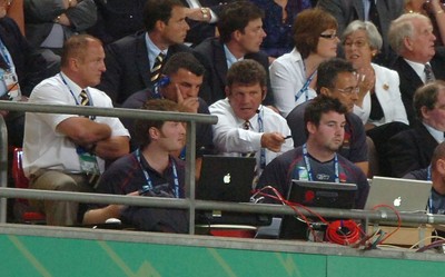 14.09.07 - Wales v Australia - Rugby World Cup 2007 -  Wales Coach, Gareth Jenkins looks on 