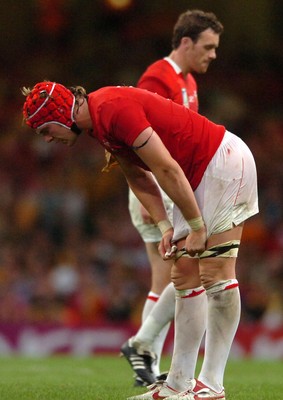 14.09.07 - Wales v Australia - Rugby World Cup 2007 -  Wales' Alun Wyn Jones and Mark Jones look dejected 