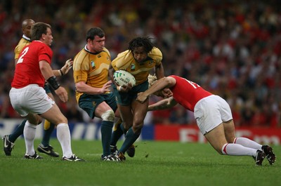 15.09.07  Wales v Australia... Australia's Lote Tuqiri is tackled by Alix Popham  