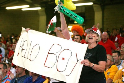 15.09.07  Wales v Australia... Welsh fans cheer their team on.  