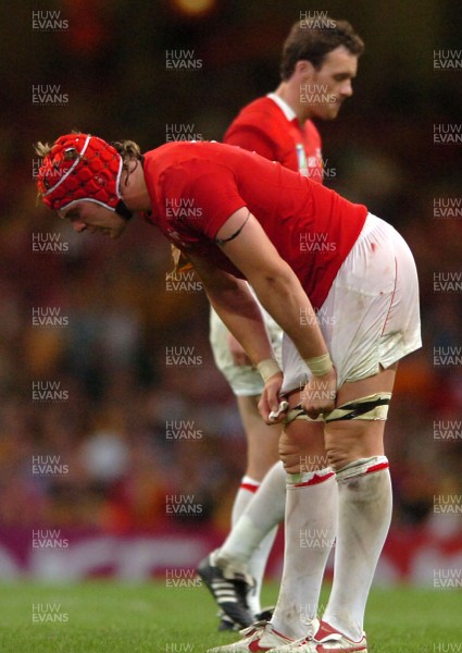 14.09.07 - Wales v Australia - Rugby World Cup 2007 -  Wales' Alun Wyn Jones and Mark Jones look dejected 