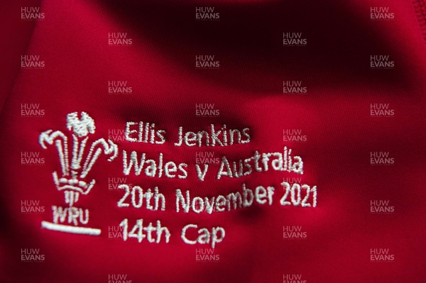 201121 - Wales v Australia - Autumn Nations Series - Ellis Jenkins of Wales jersey hangs in the dressing room