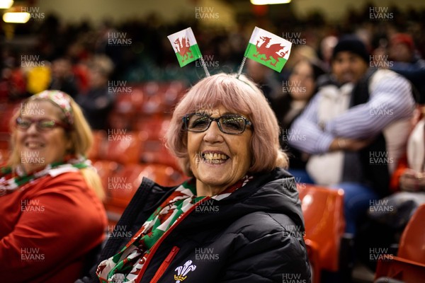 201121 - Wales v Australia - Autumn Nations Series - Fans inside the stadium before the game