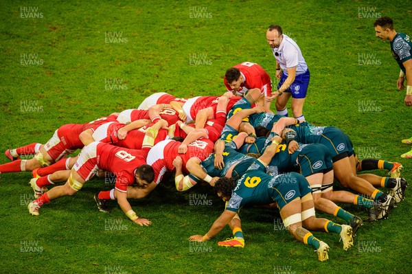 201121 - Wales v Australia - Autumn Nations Series - Wales scrum