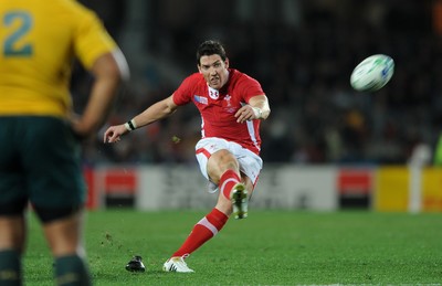 21.10.11 - Wales v Australia - Rugby World Cup Bronze Final - James Hook of Wales kicks at goal. 