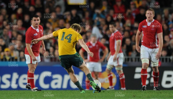21.10.11 - Wales v Australia - Rugby World Cup Bronze Final - James O'Connor of Australia kicks at goal. 