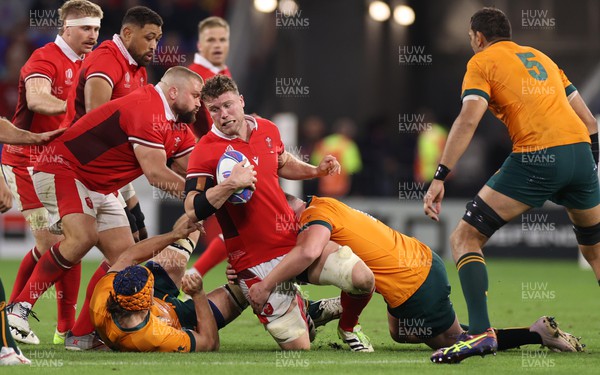 240923 - Wales v Australia - Rugby World Cup France 2023 - Pool C -  Will Rowlands of Wales is held