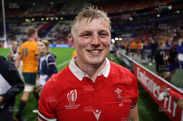 240923 - Wales v Australia - Rugby World Cup France 2023 - Pool C - Jac Morgan of Wales at full time