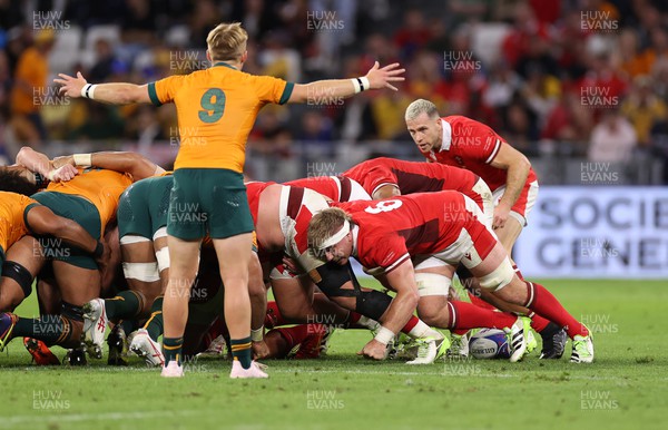 240923 - Wales v Australia - Rugby World Cup France 2023 - Pool C - Aaron Wainwright of Wales in the scrum