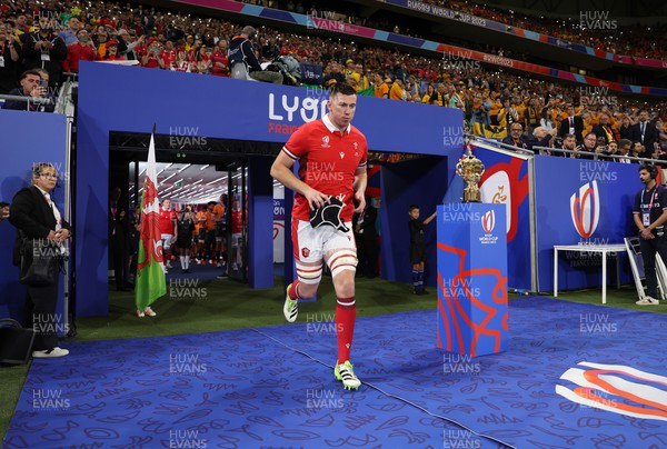 240923 - Wales v Australia - Rugby World Cup France 2023 - Pool C - Adam Beard of Wales runs out for his 50th cap