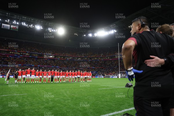 240923 - Wales v Australia - Rugby World Cup France 2023 - Pool C - Wales sing the anthem