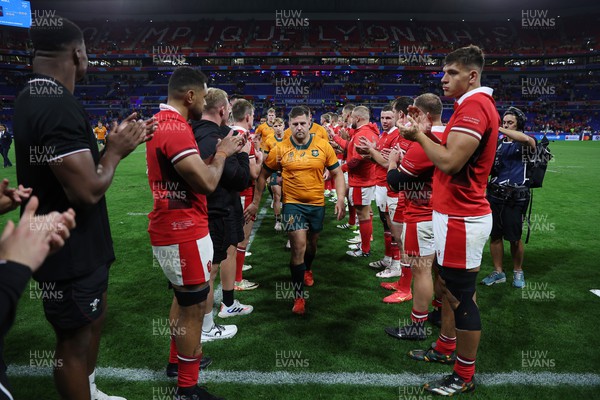 240923 - Wales v Australia - Rugby World Cup France 2023 - Pool C - Dejected Australia at full time