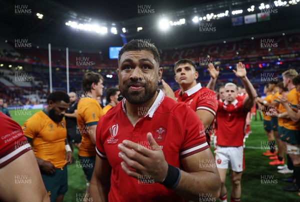 240923 - Wales v Australia - Rugby World Cup France 2023 - Pool C - Taulupe Faletau of Wales at full time