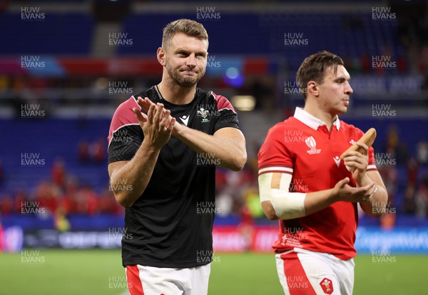 240923 - Wales v Australia - Rugby World Cup France 2023 - Pool C - Dan Biggar and Taine Basham of Wales at full time