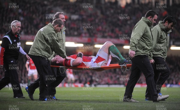 28.11.09 - Wales v Australia - Invesco Perpetual Series 2009 - Wales' Matthew Rees is carried off the field. 