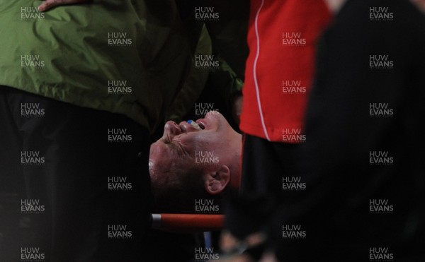 28.11.09 - Wales v Australia - Invesco Perpetual Series 2009 - Wales' Matthew Rees is carried off the field. 
