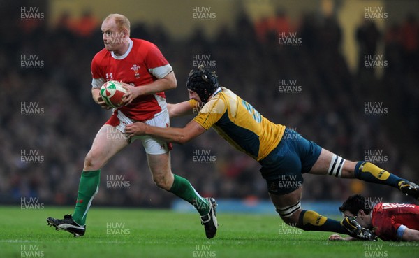 28.11.09 - Wales v Australia - Invesco Perpetual Series 2009 - Wales' Martyn Williams takes on Australia's Dean Mumm. 