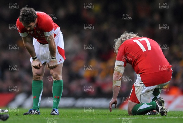 28.11.09 - Wales v Australia - Invesco Perpetual Series 2009 - Wales' Martin Roberts and Duncan Jones look dejected. 