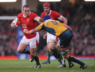 29.11.08 - Wales v Australia - Invesco Perpetual Series 2008 - Wales' Gethin Jenkins is tackled by Australia's Nathan Sharpe. 