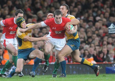 29.11.08 - Invesco Perpetual Series 2008 Wales v Australia Wales' Andrew Bishop tries to get through 