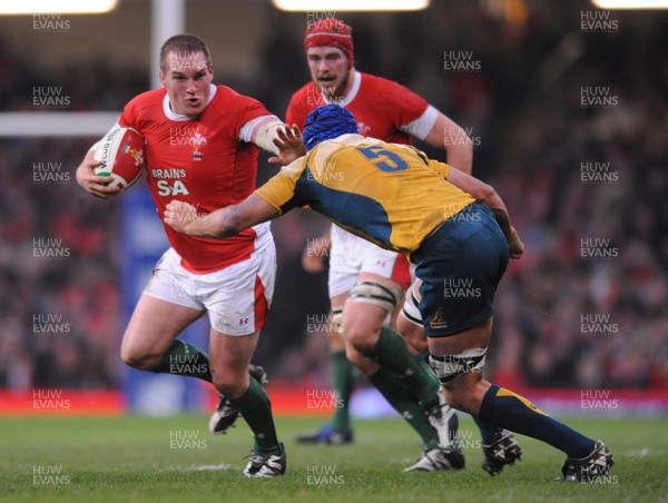 29.11.08 - Wales v Australia - Invesco Perpetual Series 2008 - Wales' Gethin Jenkins is tackled by Australia's Nathan Sharpe. 