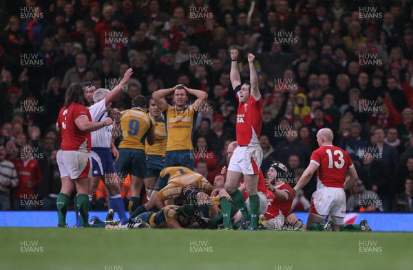 29.11.08 Wales v Australia... Wales' Stephen Jones celebrates at the final whistle. 