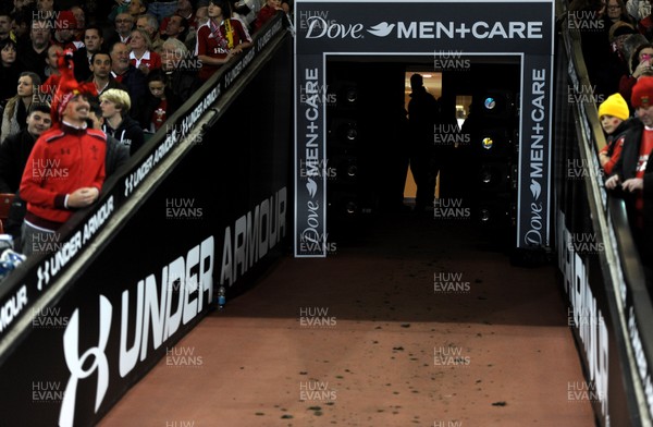 301113 - Wales v Australia - Dove Men Series 2013 -Under Armour and Dove Men+Care tunnel branding