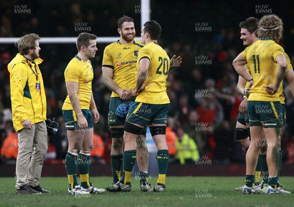 301113 - Wales v Australia - Dove Men+Care Series - James Horwill of Australia(C) is all smiles after the final whistle