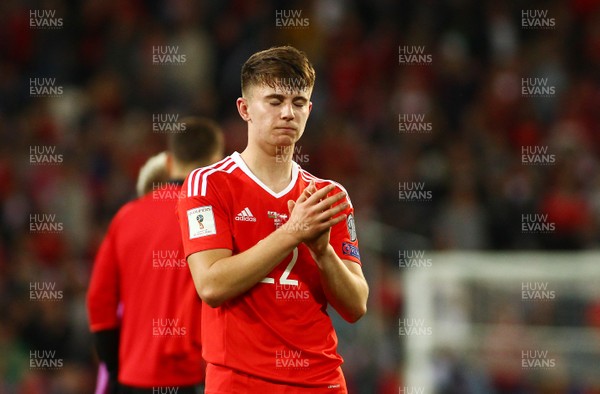 020917 - World Cup Qualifier -  European Group D - Wales v Austria - Ben Woodburn of Wales savours the moment after the final whistle