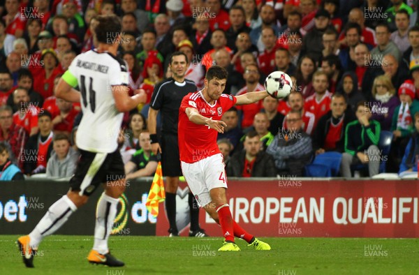 020917 - World Cup Qualifier -  European Group D - Wales v Austria - Ben Davies of Wales whips in a cross