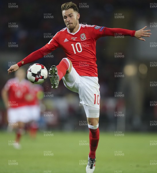 020917 - Wales v Austria, FIFA World Cup 2018 Qualifier - Aaron Ramsey of Wales controls the ball