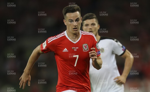 020917 - Wales v Austria, FIFA World Cup 2018 Qualifier - Tom Lawrence of Wales during the match