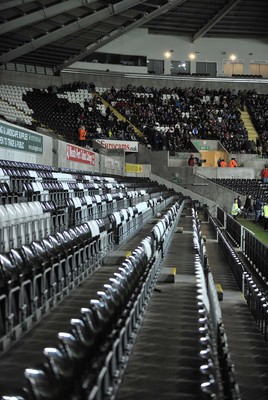 060213 - Wales v Austria - Vauxhall International Friendly Match - Swansea  -  Empty seats at the Liberty Stadium, Swansea as a small crowd watch the game 