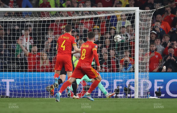 240322 - Wales v Austria - World Cup Qualifying - European - Path A - Gareth Bale of Wales scores a goal