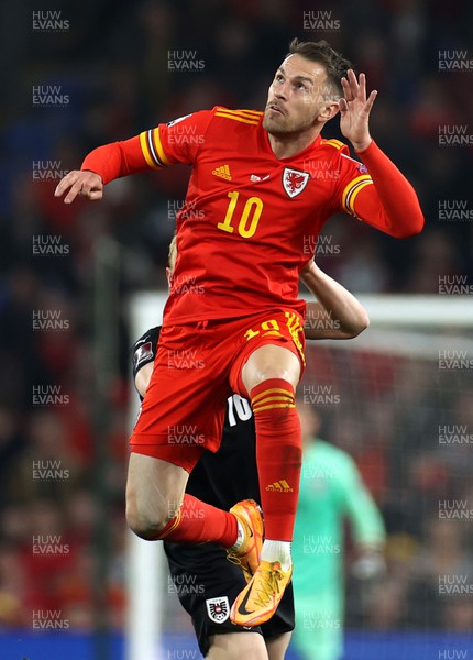 240322 - Wales v Austria - World Cup Qualifying - European - Path A - Aaron Ramsey of Wales