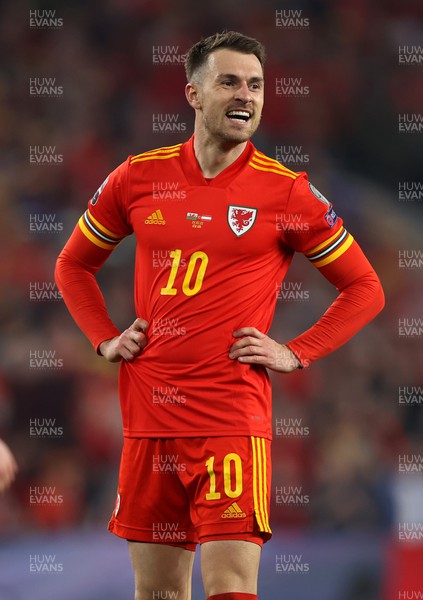 240322 - Wales v Austria - World Cup Qualifying - European - Path A - Aaron Ramsey of Wales
