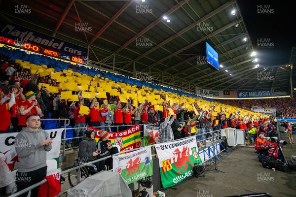 240322 - Wales v Austria - World Cup Qualifying - European - Path A - Ukraine Flag