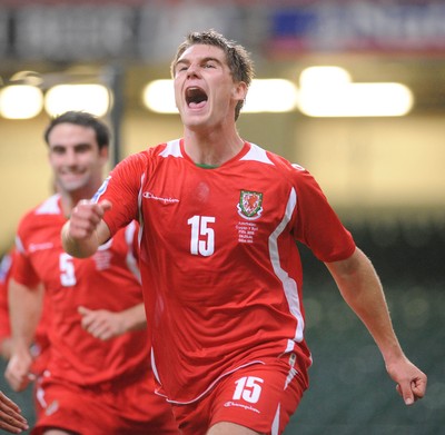 06.09.08 - World Cup 2010 Qualifying Wales v Azerbaijan Wales' Sam Vokes celebrates after scoring goal 