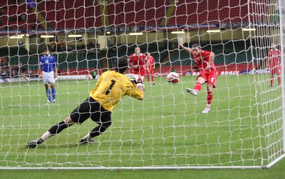 06.09.08... Wales v Azerbaijan, World Cup 2010 Qualifying Match, Cardiff  -  Azerbaijan's keeper Kamran Agayev saves Jason Koumas' penalty kick 