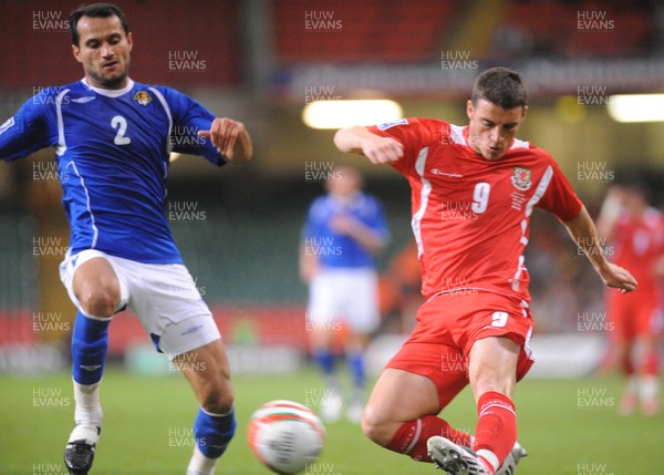 06.09.08 - World Cup 2010 Qualifying Wales v Azerbaijan Wales' Jason Koumas tries to get the ball past Azerbaijan's Rail Melikov 